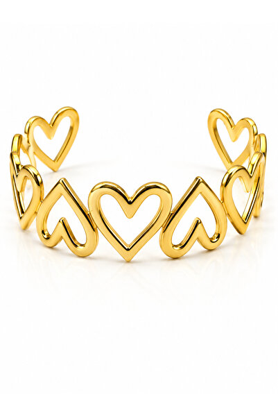 BELLA CİAO Silver-Tone Open Heart Cuff Bracelet