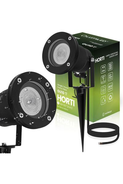 Lumiled Lampă de grădină LED GU10 IP65 Negru cu cablu de 1m HORTI