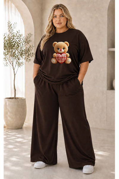 Prekarya design Women's Plus Size Premium Oversize Cotton 2-Piece Tracksuit S...