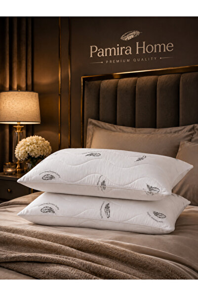 Pamira Home Set of 2 Premium Goose Feather Filled Pillows 50X70 cm – Quilted ...
