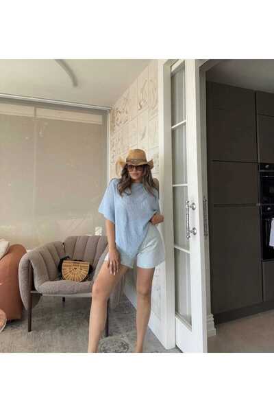 VIORA FASHION ملابس تريكو غير متماثلة بياقة قاربية