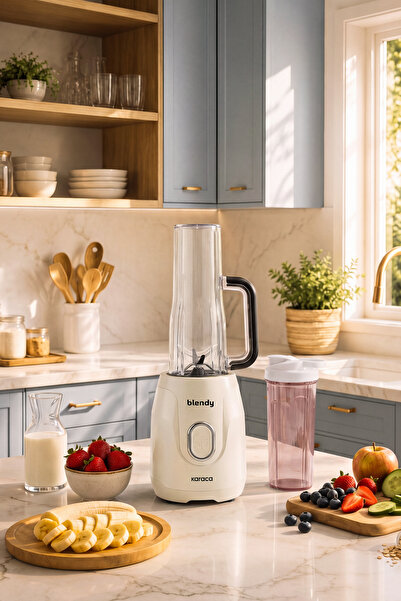 Karaca Blendy Personal Kişisel Kulplu Smoothie Blender Çift Hazneli Starlight...
