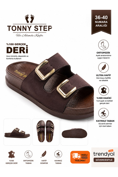 TONNY STEP Dubai 13-Day Leather Velcro Adjustable Full Orthopedic Flexible Sl...
