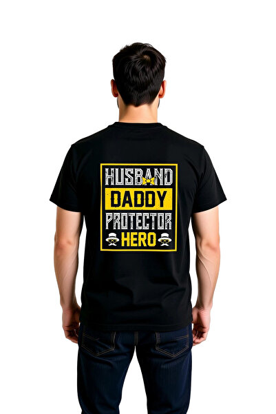 PayBuy Tricou casual cu imprimeu Dad Protector Hero pentru bărbați, 100% bumb...