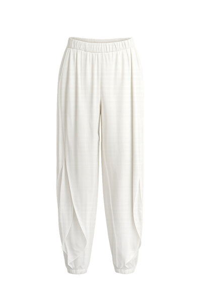 Buket Teke White Linen Wrap Pants