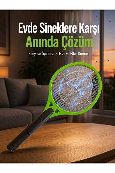 Çocuk Ve Evcil Hayvan Dostu Elektrikli Sinek Raketi | Güvenli Kullanım Yeni Nesil