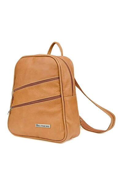 Beltimore Rucsac de damă camel, rucsac școlar din piele, rucsac de damă la mo...
