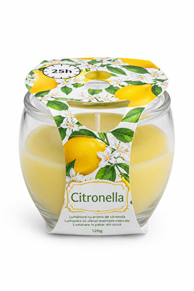 Citronella Lumânare Parfumată cu în Pahar din Sticlă, Repelentă pentru Țânțar...
