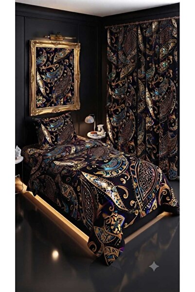 Elmas Dizayn 280*240 Cm. Special Design Single Bedding Set with Background Cu...
