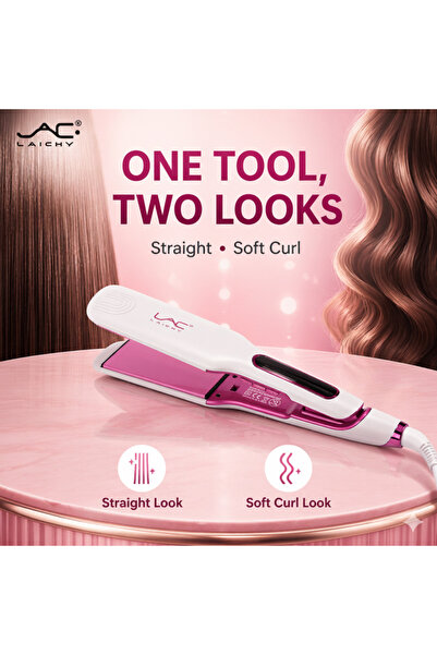 Generic Brand Wide Plate Professional Flat Iron Hair Straightener, Digital Ad...
