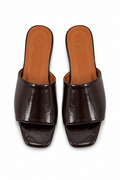 İX Lora Women's Single-Strap Patent Leather Textured Slippers - Stylish Every...