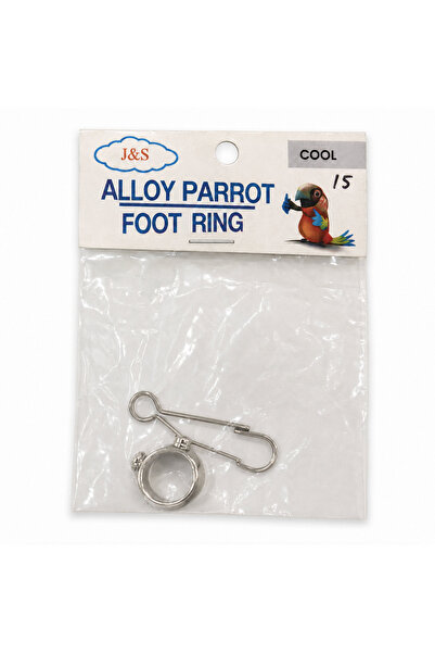 J&S QUALİTY Metal Foot Ring for Parrots No. 15 with Fastening Clip - 1 Piece