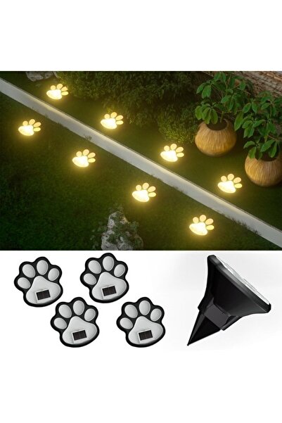STARSTAR 4 solar dog paw ground spotlights warm white.