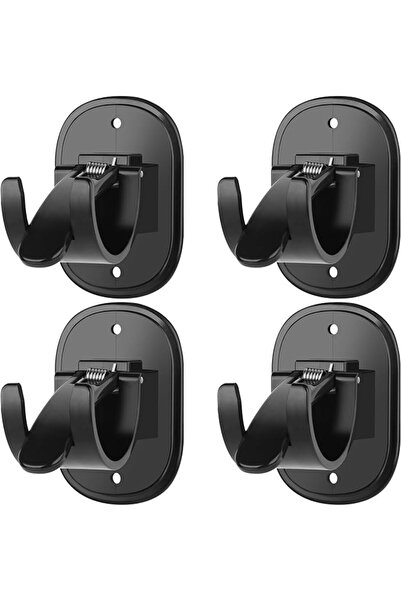 OASISGALORE Self Adhesive Curtain Rod Bracket (4 Count), Universal Plastic Cu...