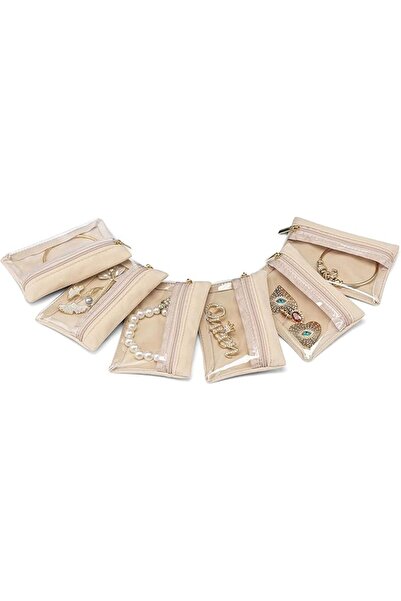 SWIUKPHE Travel Jewelry Bags,Jewelry Pouch Bag, Clear velvet zipper pockets S...