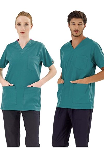 ÇİZGİ MEDİKAL Light Petrol Green Silva Luxury Lycra Single Top
