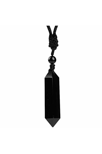 craftmystic Colier cu cristal vindecator Obsidian Negru, in forma hexagonala ...