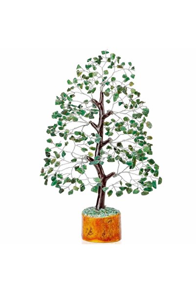 craftmystic 25 cm Tree with Semi-Precious Green Aventurine Stones - Therapeut...