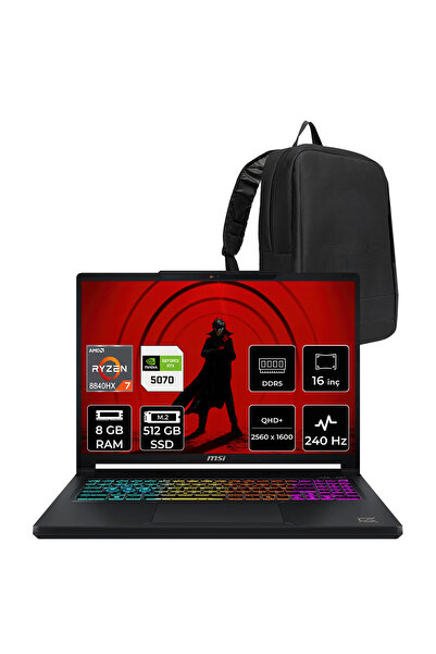 MSI Crosshair A16 HX AMD Ryzen 7 8840HX RTX 5070 12GB 115W 8GB RAM 512GB SSD ...
