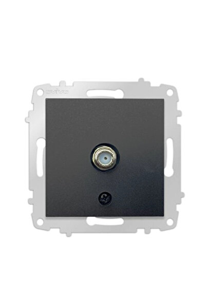 Generic Brand 1 Piece Ovivo Metallic Black Tv Socket with F Connector Framele...