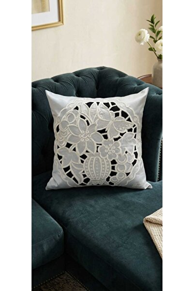BAŞ TASARIM Roselya Embroidered Throw Pillow