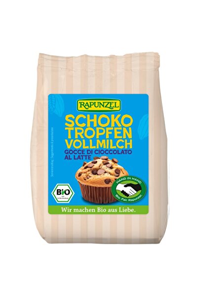Rapunzel Picături de ciocolată din lapte integral organic, 100g