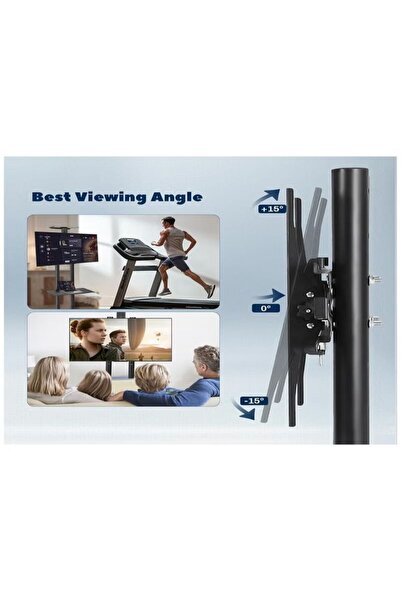 Yallabena Mobile Rolling TV Stand Cart, Height‑Adjustable TV Trolley with Lap...