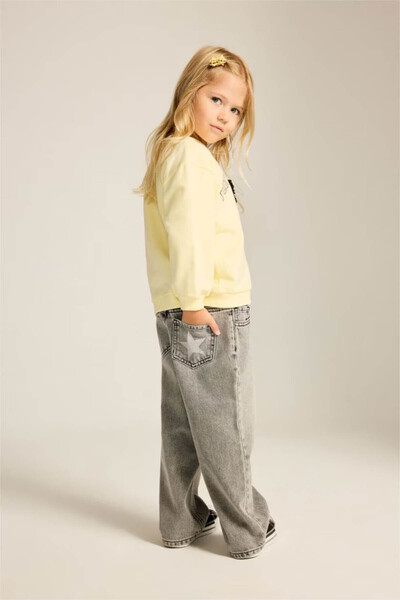 DeFacto Wide Leg Gray Baby Girl Jean Pants I1710A5/Nm55