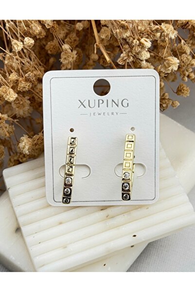 XUPING JEWELRY 14K RENGİ VİNTAGE MODEL ÇELİK KÜPE