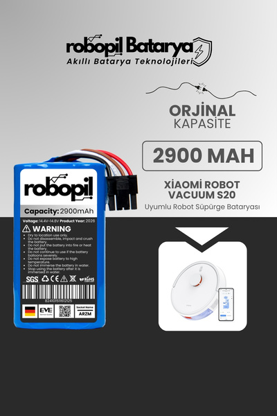 Xiaomi Mi Robot Vacuum S20 Uyumlu Batarya (STANDART KAPASİTE) 2900mah Robot Süpürge Bataryası - BHR8629EU
