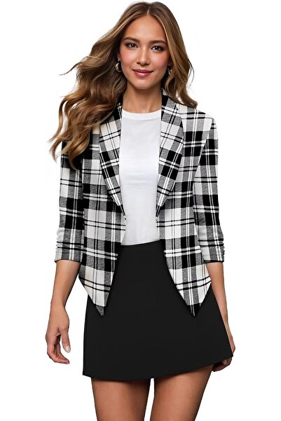 Hybrid & Company Women Double Notch Lapel Sharp Shoulder Pad Office Blazer | ...