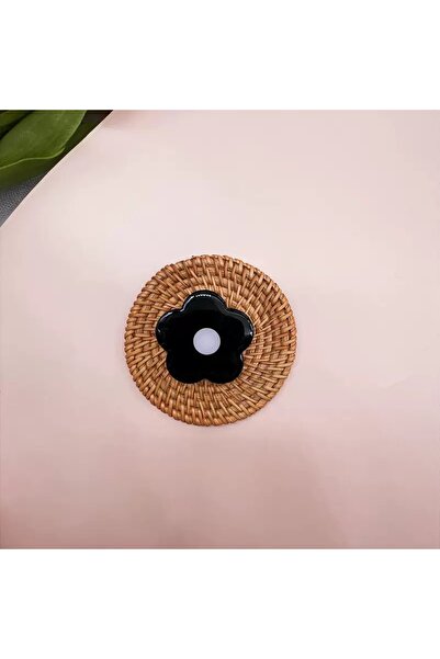 EDELFU Popsocket Yapışkanlı Siyah Çiçek Telefon Tutacağı Çiçek Şekilli Akrili...