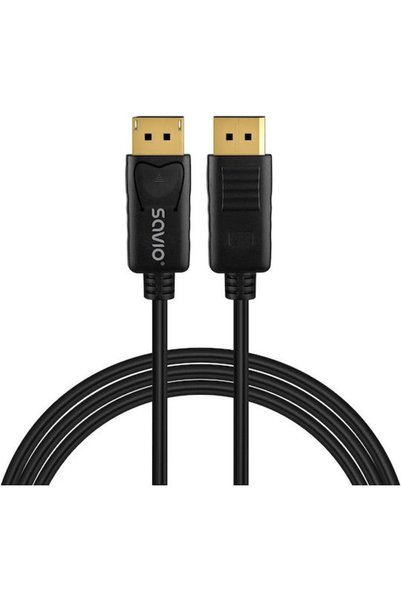 Savio Καλώδιο DisplayPort Αρσενικό - DisplayPort Αρσενικό 1μ Μαύρο