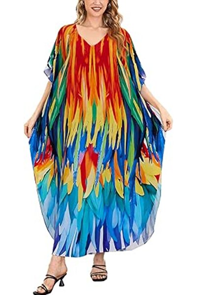 GENERAL Women Roomy Nightgown Long Loungewear Kimono Cardigan Beach Dress Bik...