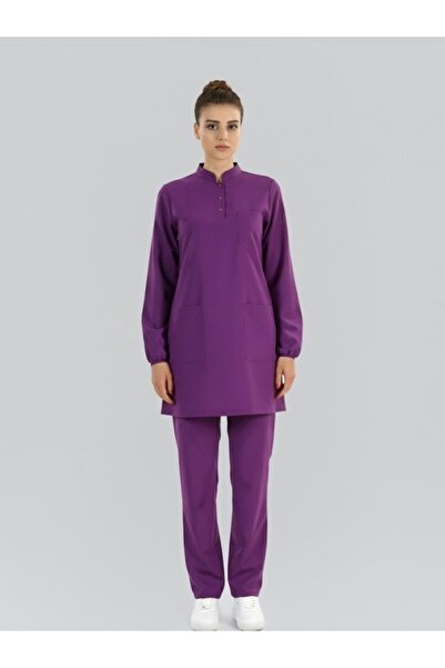 ÇİZGİ MEDİKAL Byzantium Tesettür Hakim Collar Doctor Nurse Medical Scrubs Set...