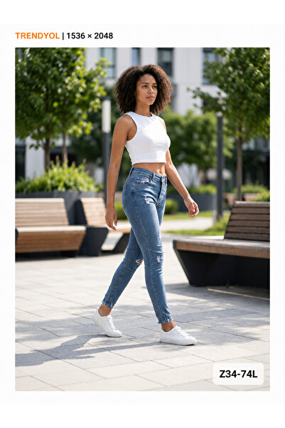 Yüksek Bel Skinny Pantolon