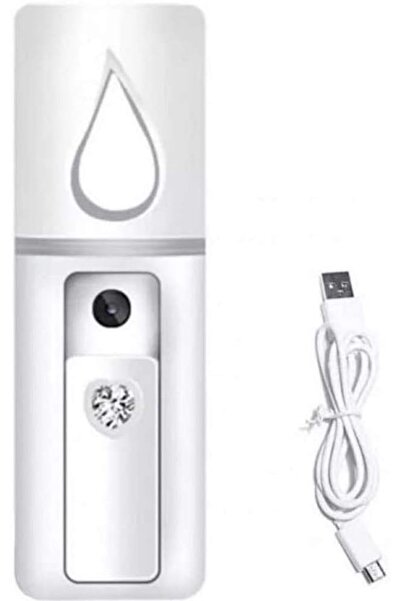 Arabest Facial Humidifier USB Charging Nano Spray Face Steamer White Mini Por...