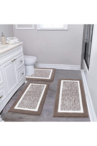 Pauwer Bathroom Rugs Sets 3 Piece Bathroom Shower Rugs with U-Shaped Contour ...