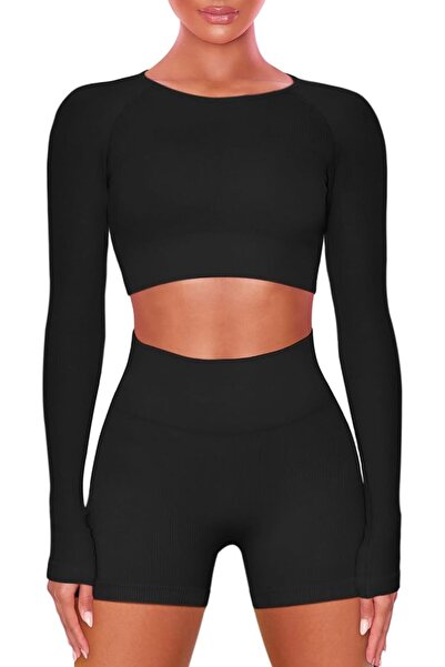 GENERAL Buttergene Women 1 Athleisure | Long Sleeve Crop Top, High Waist Legg...