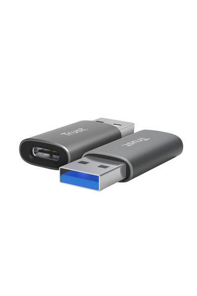Trust Adaptor Calyx USB-A la USB-C, ABS, Gri