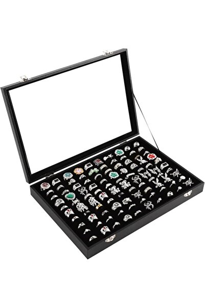 GENERAL 100 Slots Ring Case Organizer Display Box,Rings Holder Storage Boxes ...