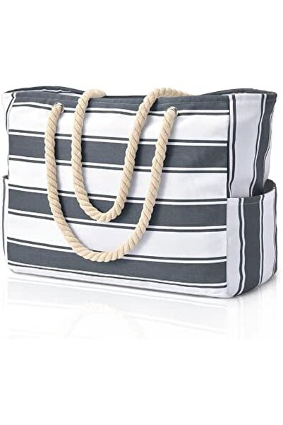 GENERAL Beach Bags for Women, Large Waterproof Beach Tote Bag with Zipper Bea...