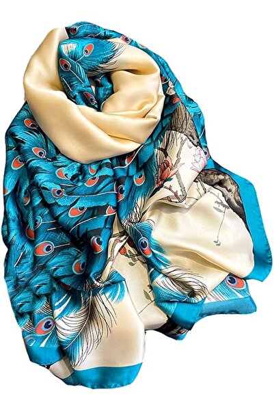 GENERAL Fashion Scarves 100% Satin Silk Scarf Long Lightweight Sunscreen Shaw...