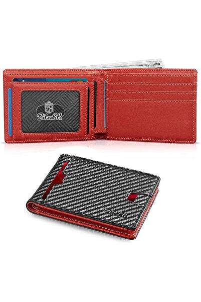 Zitahli Slim Wallet for Men with Bill Compartment RFID Leather Bifold Mens Wa...