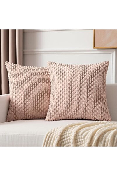 K KEVIN TEXTILE 2 Packs Decorative Throw Pillow Covers 18x18 Inch for Living ...