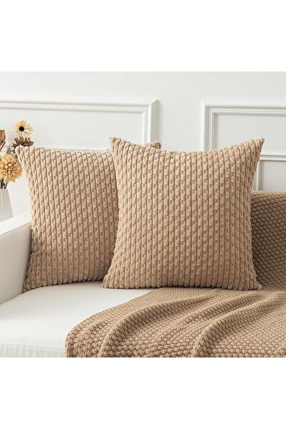 K KEVIN TEXTILE 2 Packs Decorative Throw Pillow Covers 18x18 Inch for Living ...
