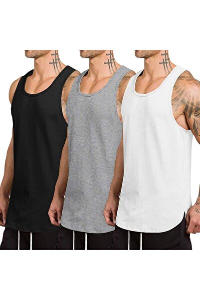 COOFANDY Men's 3 Pack Quick Dry Workout Tank Top Gym Muscle Tee Fitness Bodyb...