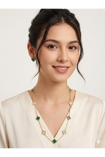 Houzi 2 PCS Jewelry Set – Necklace & Stud Earrings ,