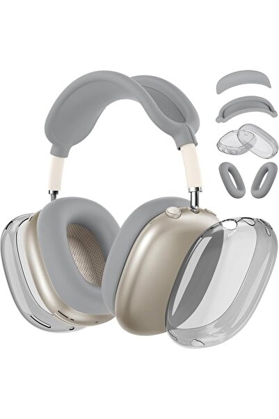 GENERAL غطاء سيليكون لسماعات AirPods Max، غطاء شفاف ناعم من TPU لحماية الأذن/...