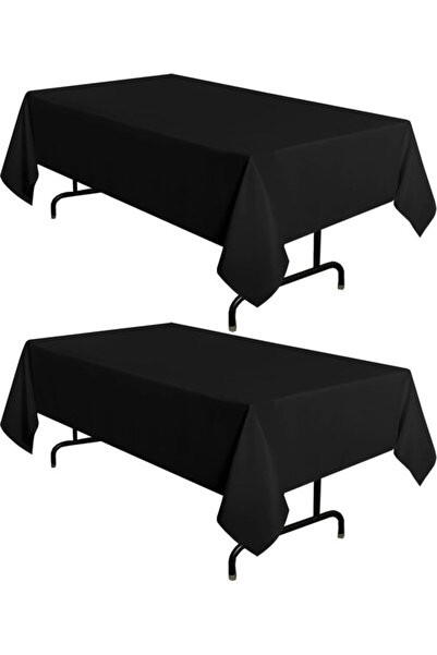 Generic Brand Two-pack of black tablecloths, measuring 60 x 102 inches (152 x...